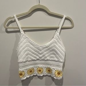 Hollister Sunflower Crochet Crop Tank
